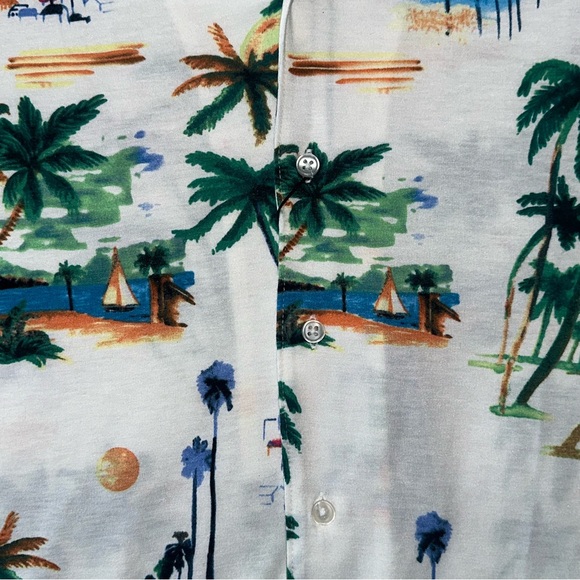 COTTON AND CO TROPICAL RELAXED BEACH SHIRT ISLAND FIT BUTTON UP - Picture 3 of 8